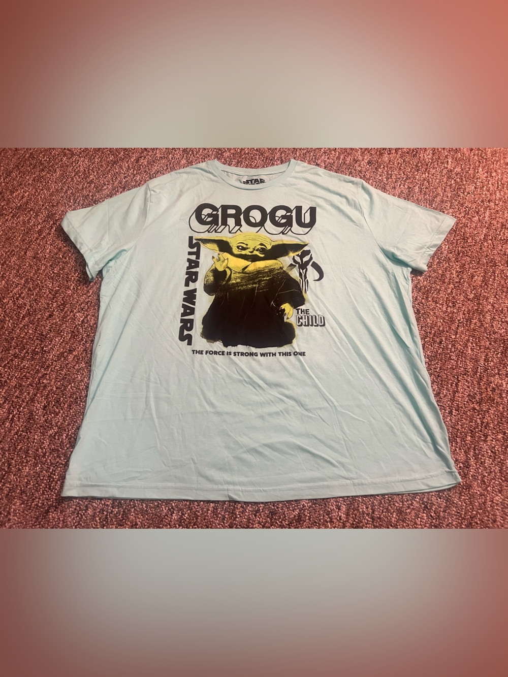 Star Wars Men’s Grogu The Mandalorian Blue Short Sleeve T-Shirt Size 2XLT NWOT
